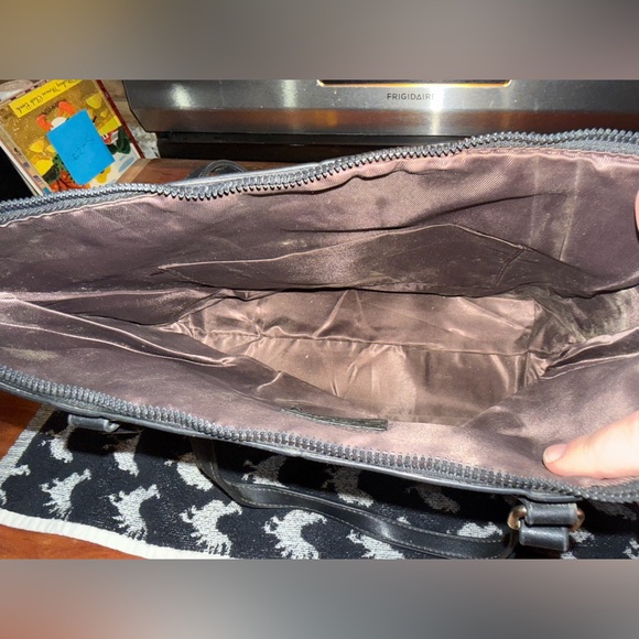 Leather Coach Tote Bag Purse in Black Signature Canvas Pattern - Picture 4 of 4